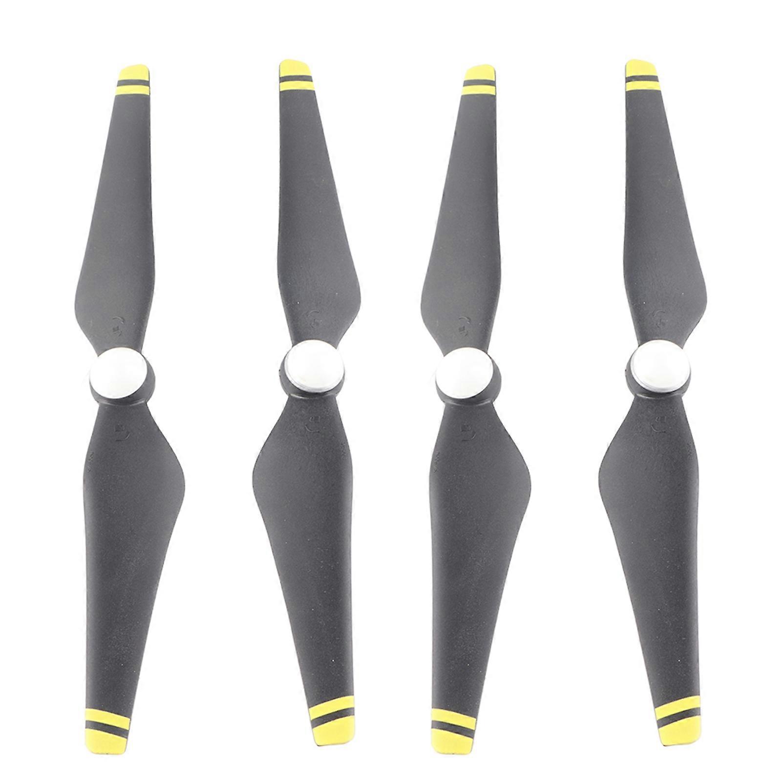 2 paires d'hélices auto-serrantes pour drone quadricoptère DJI Phantom 3 (bord jaune)