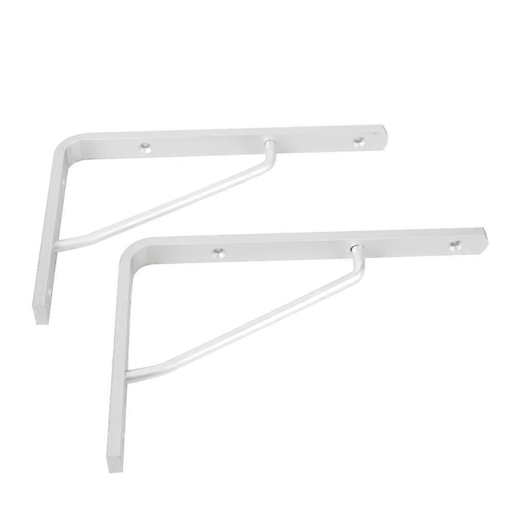 1 Pair Wall Rack Mounting Bracket Aluminum Alloy Triangular Shelf Support for Home Use (10in)