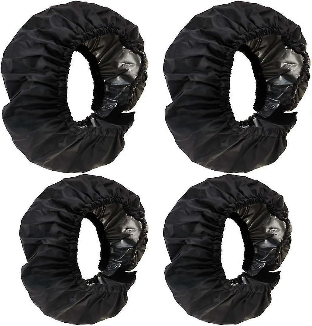 עגלת תינוק כיסויי גלגלים, 4 יחידות בד אוקספורד עגלת תינוק עמיד לאבק כיסוי רגל מגן גלגל כיסוי עגלת אביזרים, שחור tw