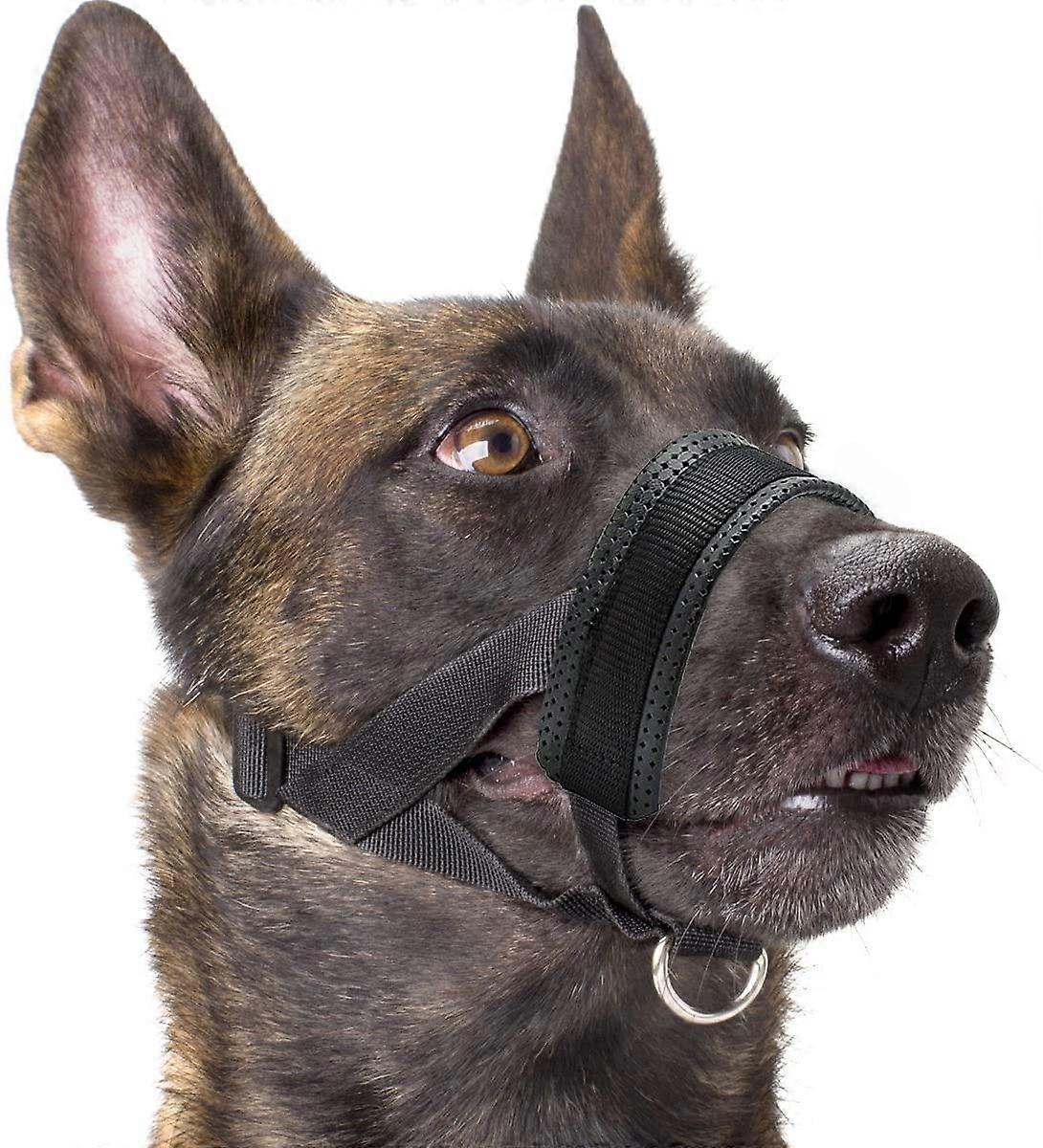 Sunrain Dog Muzzle Nylon Soft Padding, Adjustable Loop, Black-952