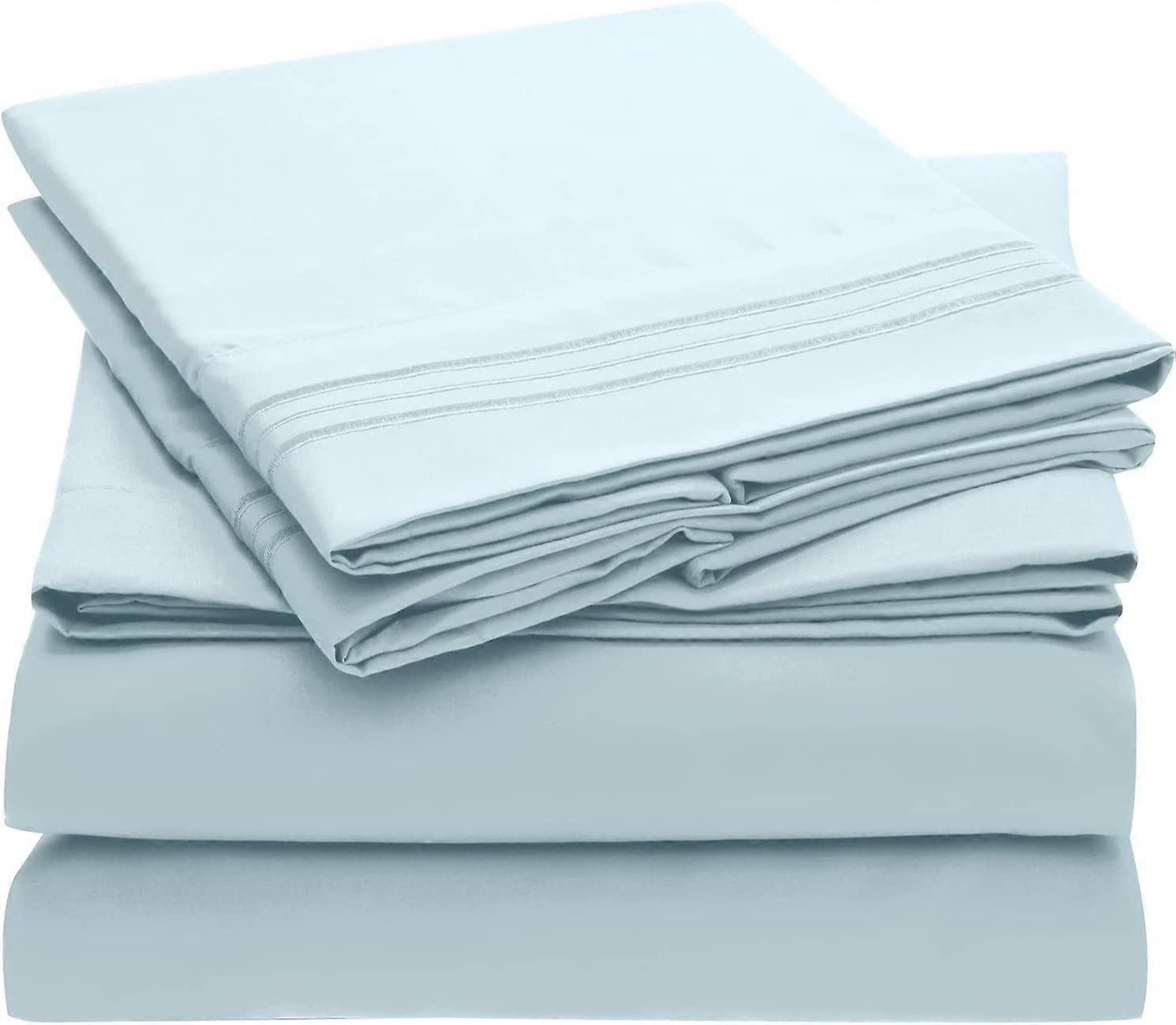 Materasso Super Soft Sheet 16" - Resistente alle pieghe Resistente allo sbiadimento - Confezione da 4 (azzurro)