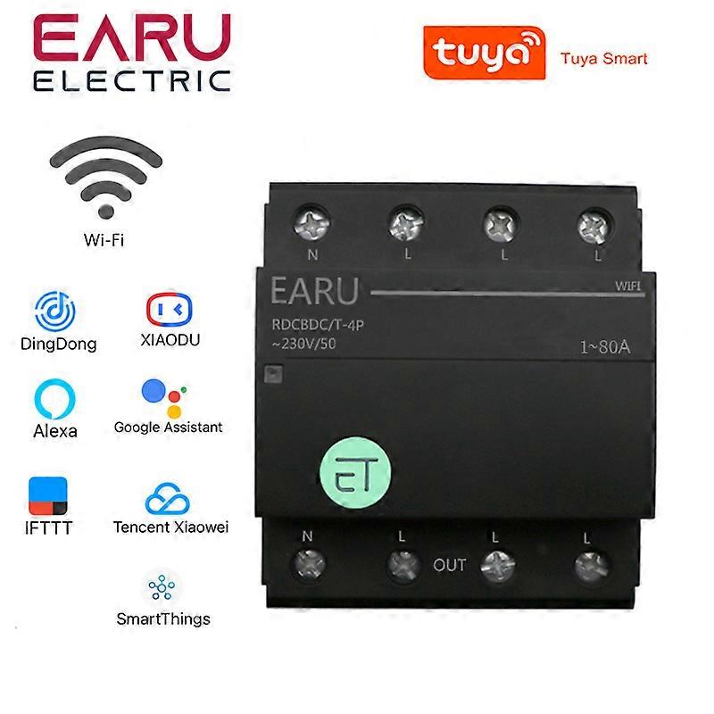 Dreiphasiger WIFI-Leistungsschalter Smart Time Timer Relais Schalter Sprachfernbedienung von Tuya App Smart House Alexa Google Home