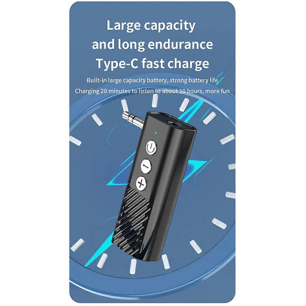 Car Bluetooth 5.3 Audio Adapter Aux Bluetooth Receiver Transmitter TF Card Playback Three-In-One