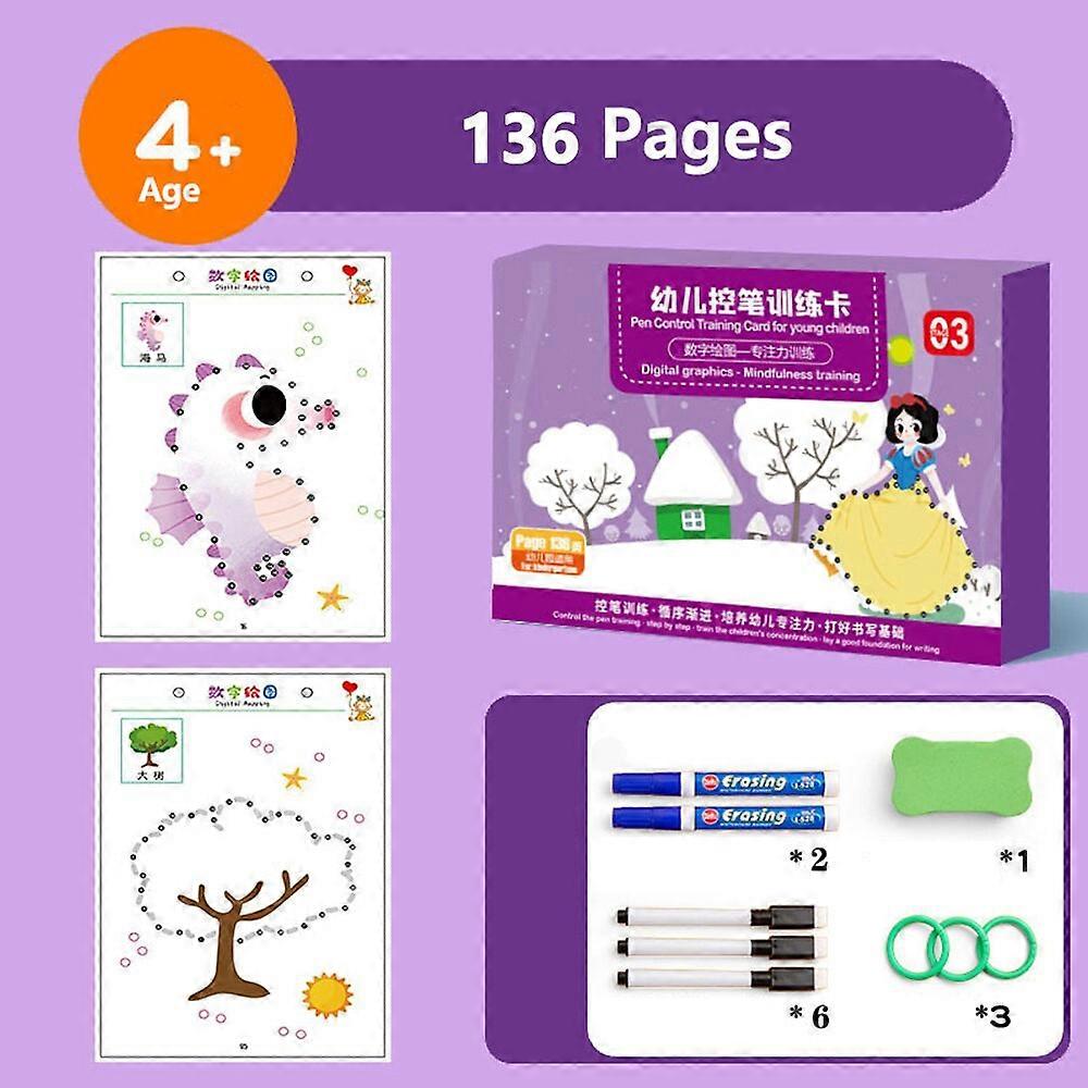 Children Math Learning Toys Pen Control Training Color Shape Drawing Match Game Set Toddler Learning Activities Educational Toy - Drawing Toys
