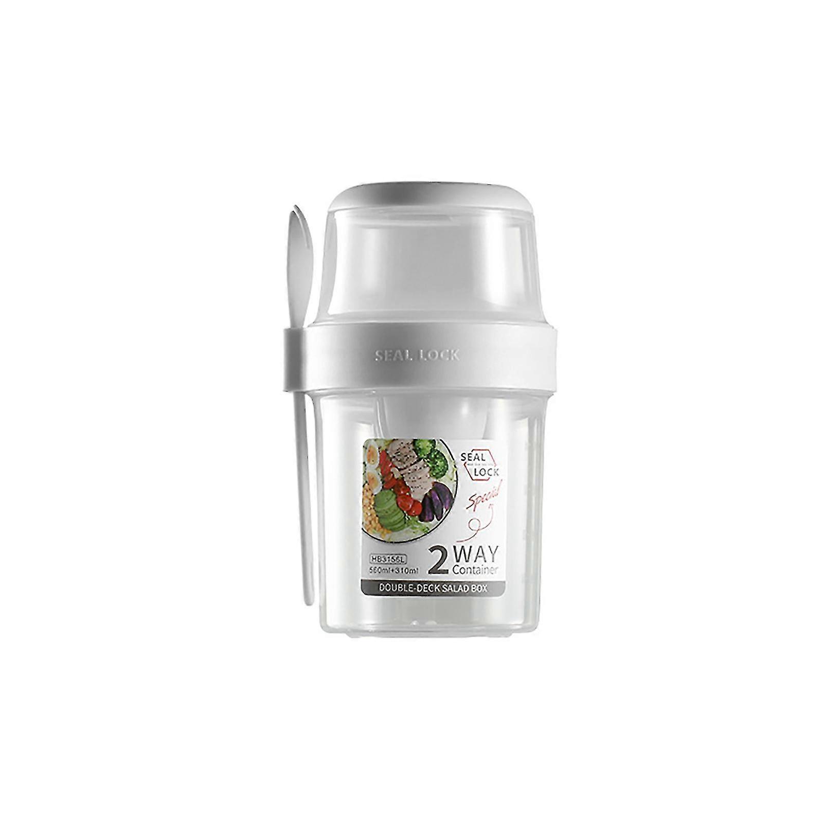 Keep Fit Salad Meal Shaker Cup, Portable Fruit And Vegetable Salad Cups Container With Fork & Salad Dressing Holder For Lunch