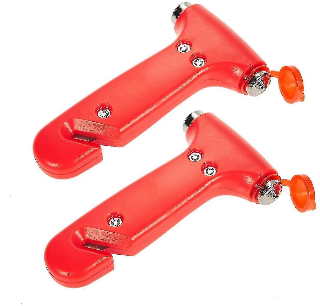 2pcs anti-skid rescue hammers, car safety hammer belt cutter window glass breaker, multi-purpose rescue emergency escape tool hammer betterlifefg
