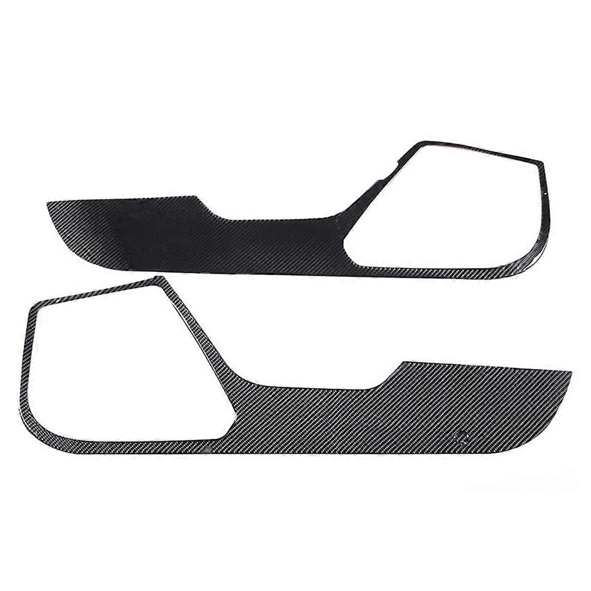 For C7 2014-2019 Soft Carbon Fiber Car Door Anti Kick Mat Sticker Trim Door Panel Protection Access