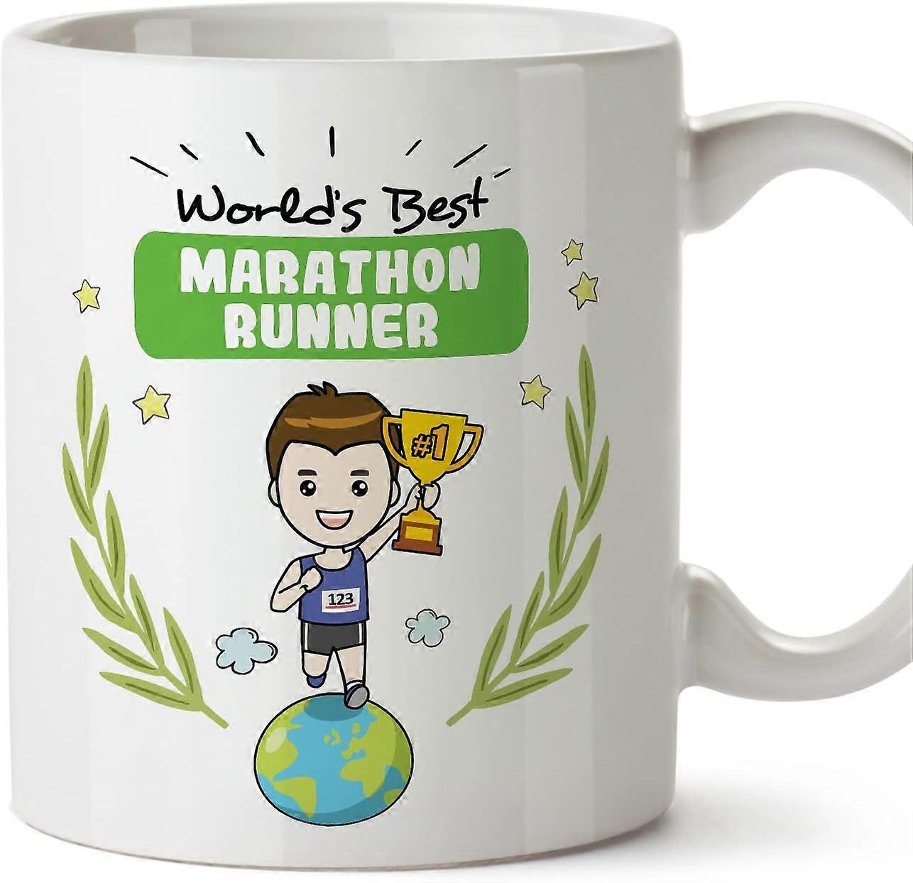 マラソンランナーマンマグカップ同僚への世界最高の面白いギフトセラミック11オンスマグ