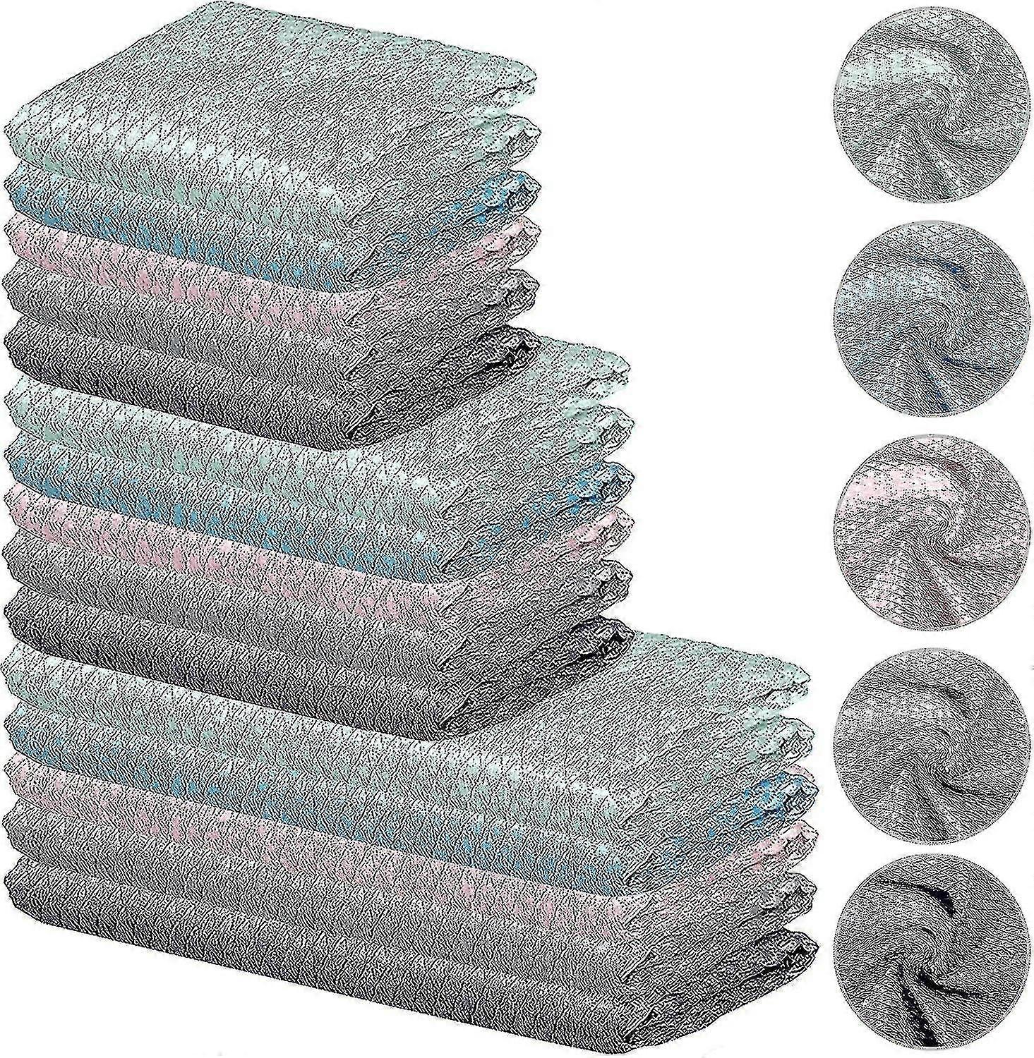 15 κομμάτια θαυματουργό πανί μικροϊνών πανί θαύμα θαύμα πανί γυαλί καθαρισμού πανί κλίμακας ψαριών θαυματουργό ύφασμα κλίμακας ψαριών πανί (40 X 30cm, 30x30cm Und 25 X