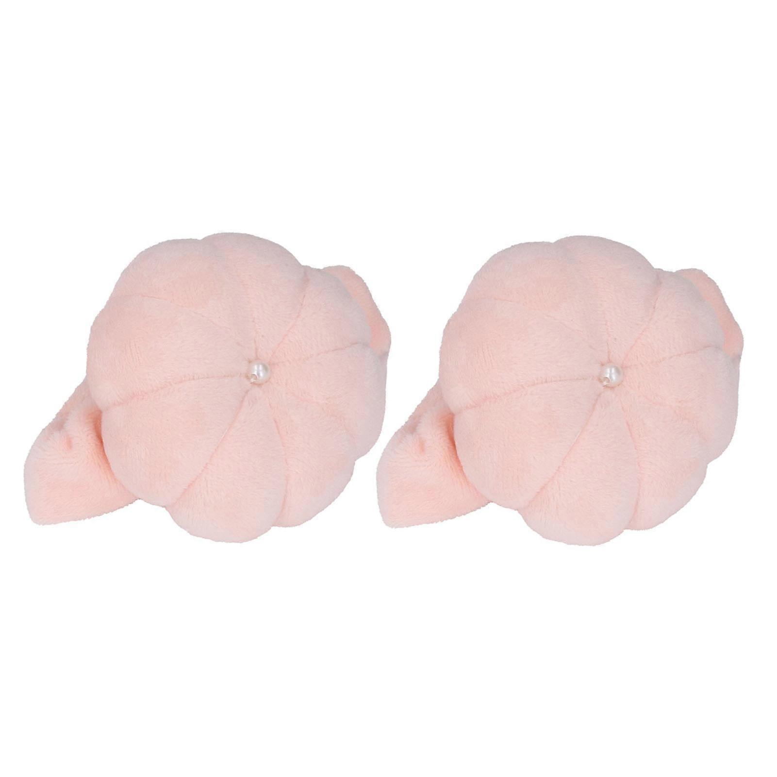 2 PCS Pin Cushion Pumpkin Shape Wrist Strap Design Portable Cloth Material Practical Sewing Pincushions for Needlework
