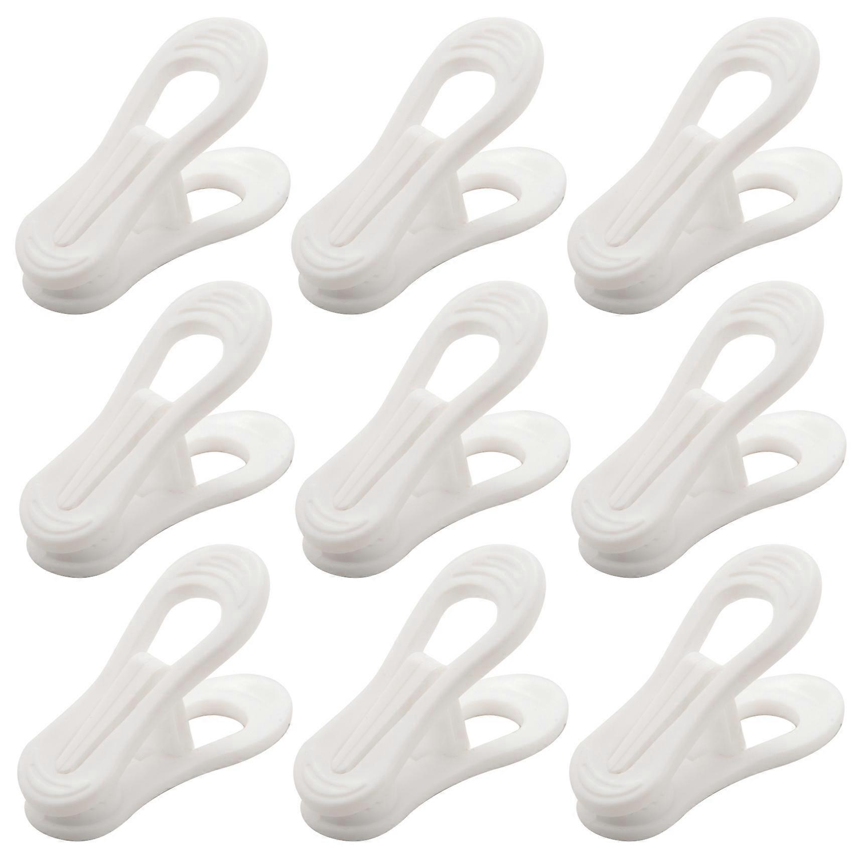 40Pcs White Plastic Hanger Clips, Clips for Use with Slim-Line Clothes Finger Clips Washing Line La