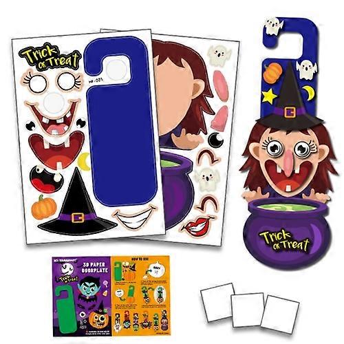5 Sets Children Cartoon Halloween Decoration Door Hanging Stickers Holiday DIY Game Emoticons