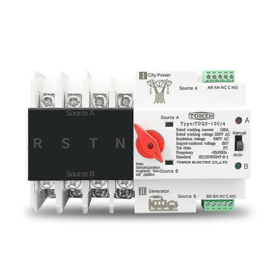 Tomzn Din Rail 4p Ats Dual Automatic Transfer S Selector Ses Uninterrupt