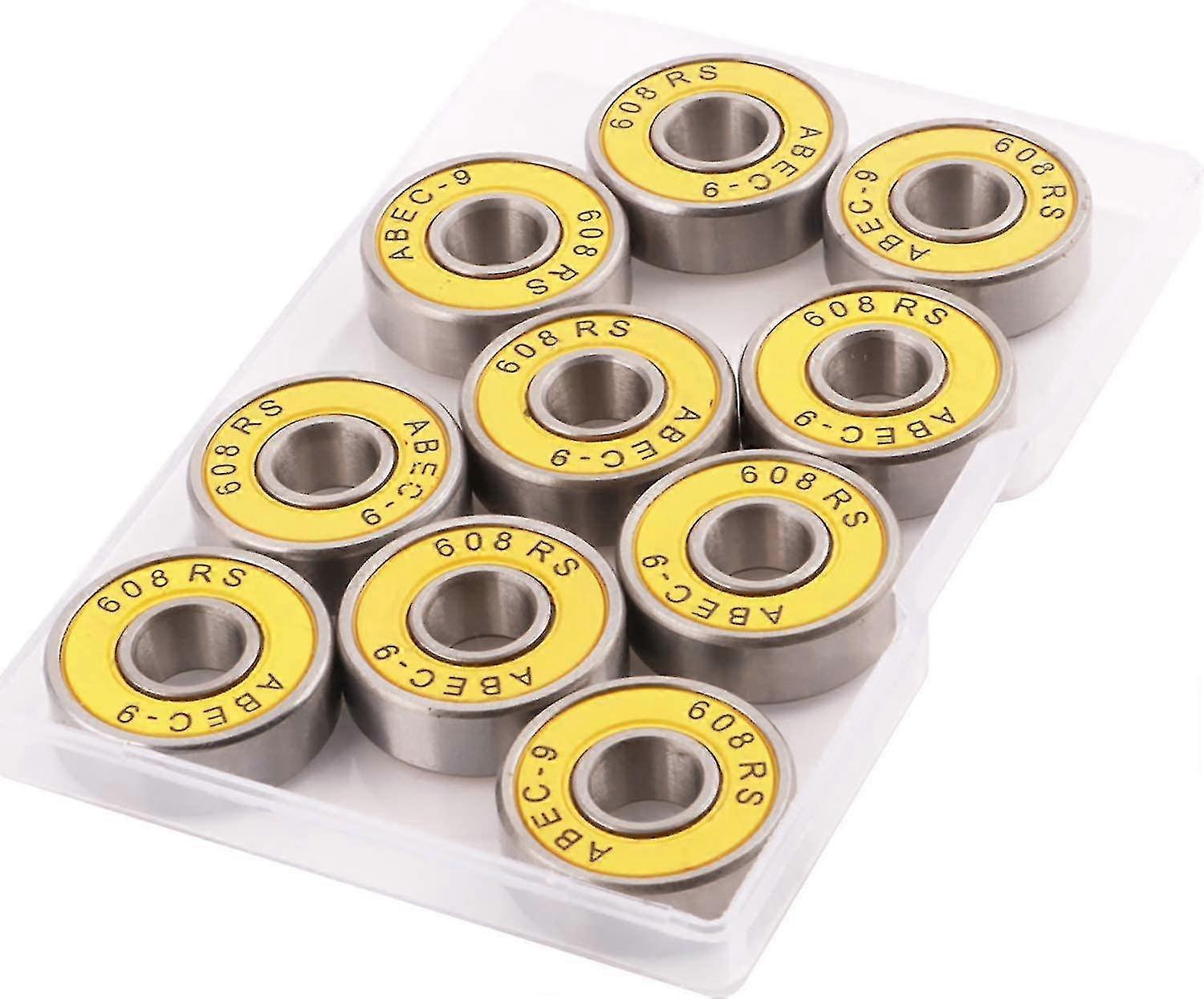 10 Pcs Abec 9 Frictionless Ball Bearings For Inline Skates Starlight