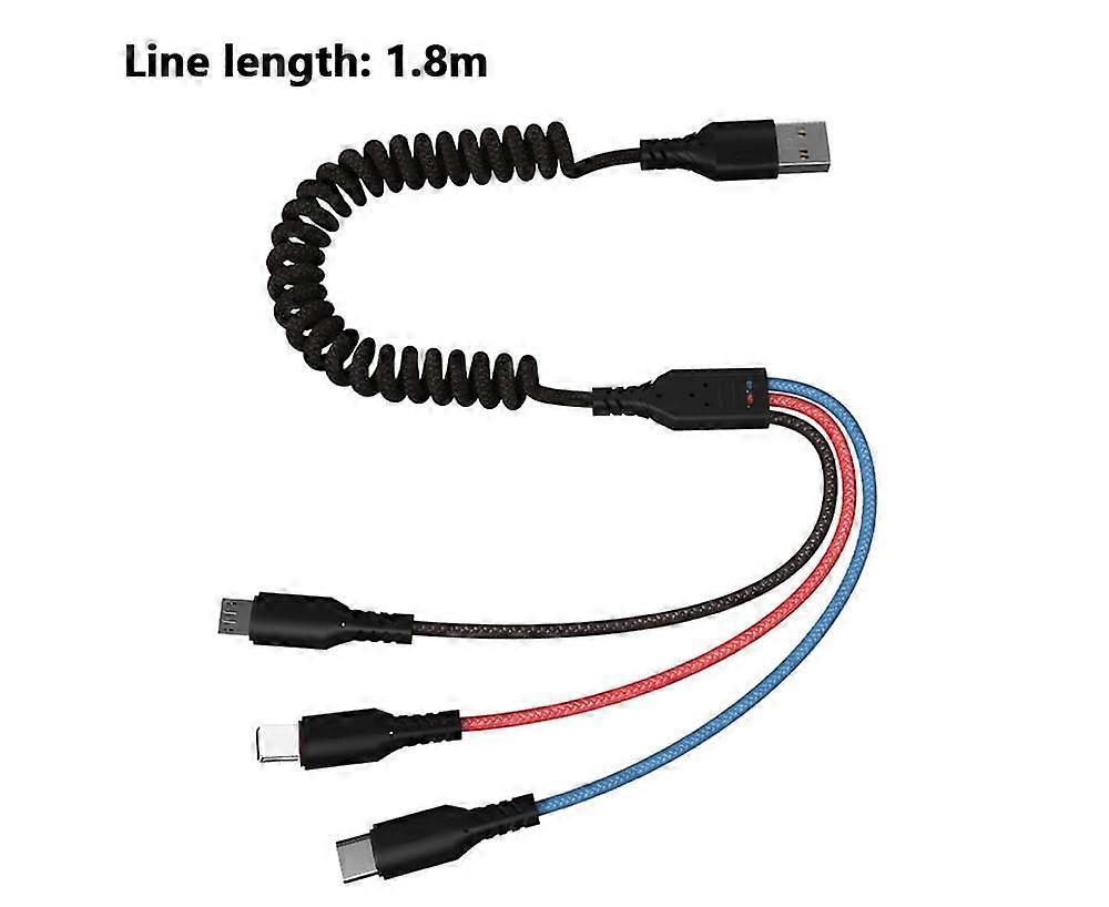 Multi Charging Cable Nylon Braided Multiple USB Fast Charging Cord