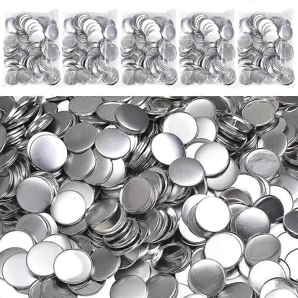 100 Pieces 58mm Blank Button Making Supplies Round Badge Button Parts Metal Button Pin Badge Kit for Button Maker Machine, Including Metal Shells Back