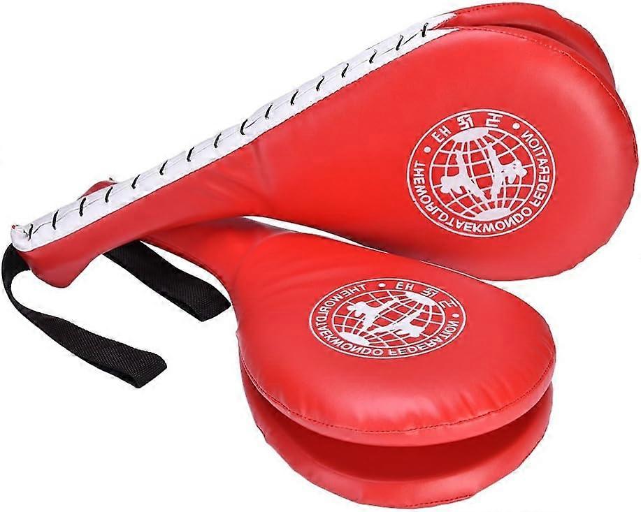 1 Pair Target Taekwondo Pad Double Paddles Kick Paddle for Tae Boxing Karate Trainingred