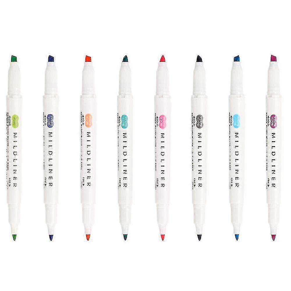 Double Ended Highlighter Set Broad And Fine Point Tips Assorted Ink Planner Colors