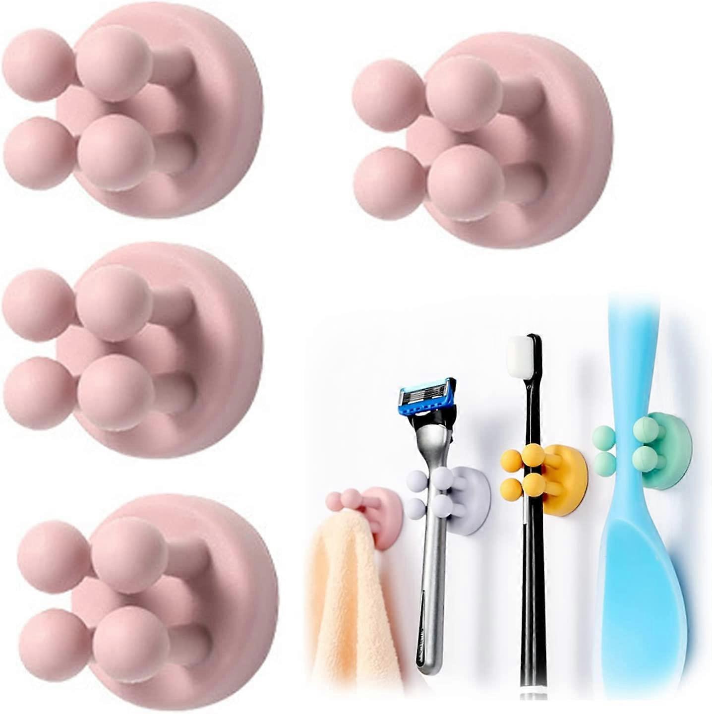 4 Pcs Toothbrush Holder, Pink
