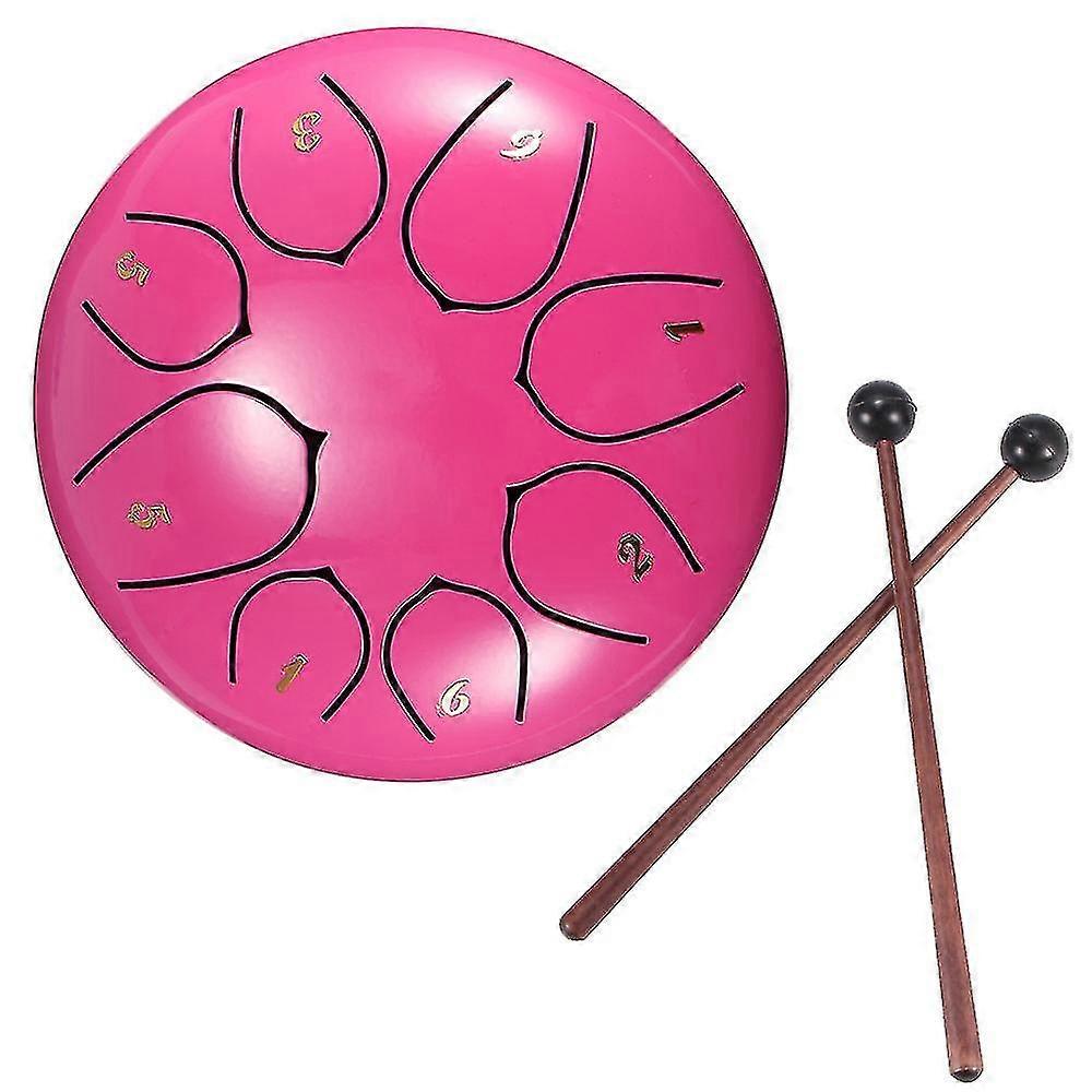 Tongue Drum 6 pouces Steel Tongue Drum Set 8 Tune Hand Pan Drum Pad Tank Sticks Percussion Instruments Accessoires