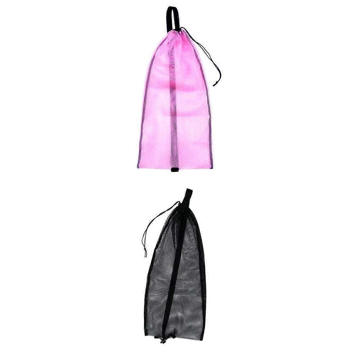 2Pcs Drawstring Mesh Bag Shoulder Strap for Scuba Diving Snorkel Equipment