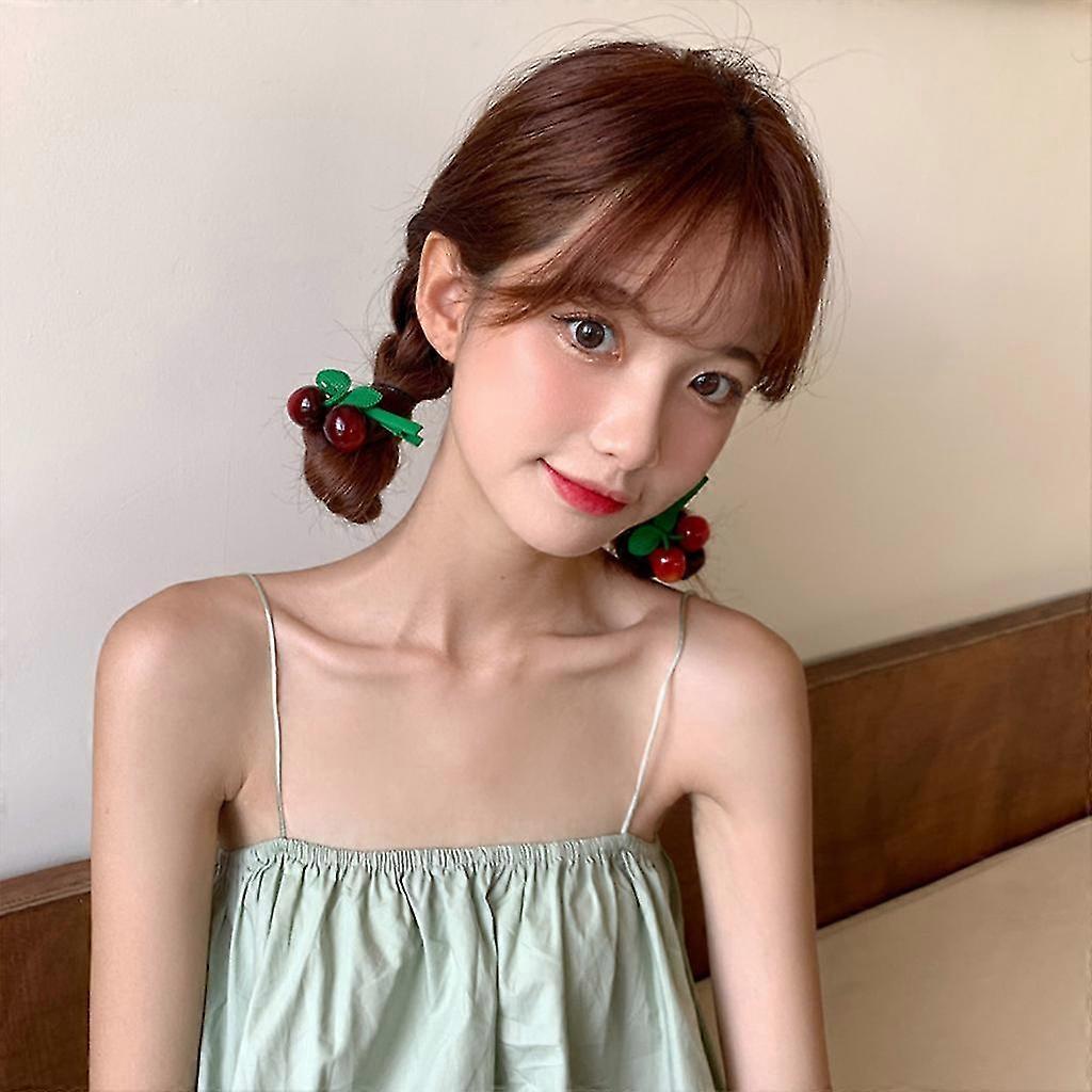 Small Cherry Hair Clips Acrylic Hair Catch Bangs Non Slip Fruit Barrettes