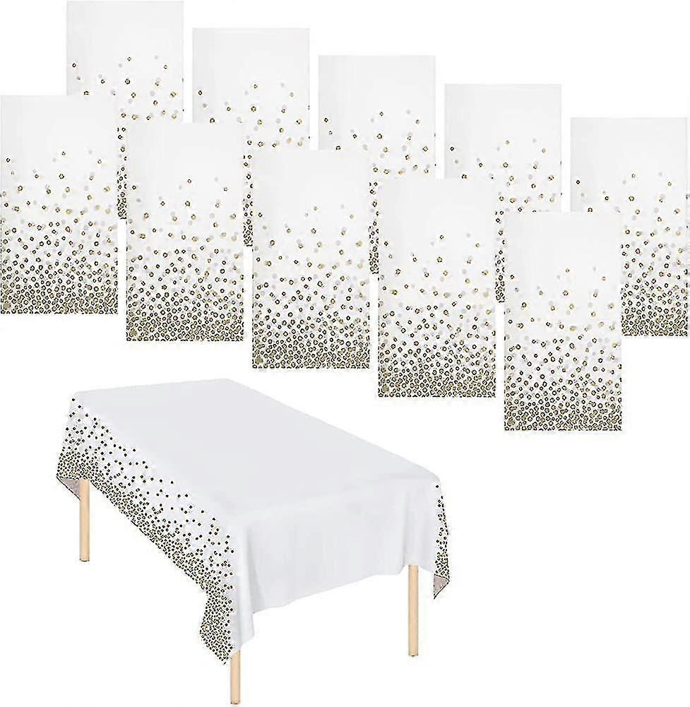 10 Pack Dot Tablecloths Table Covers Disposable Tablecloth Wipeable Plastic Gift