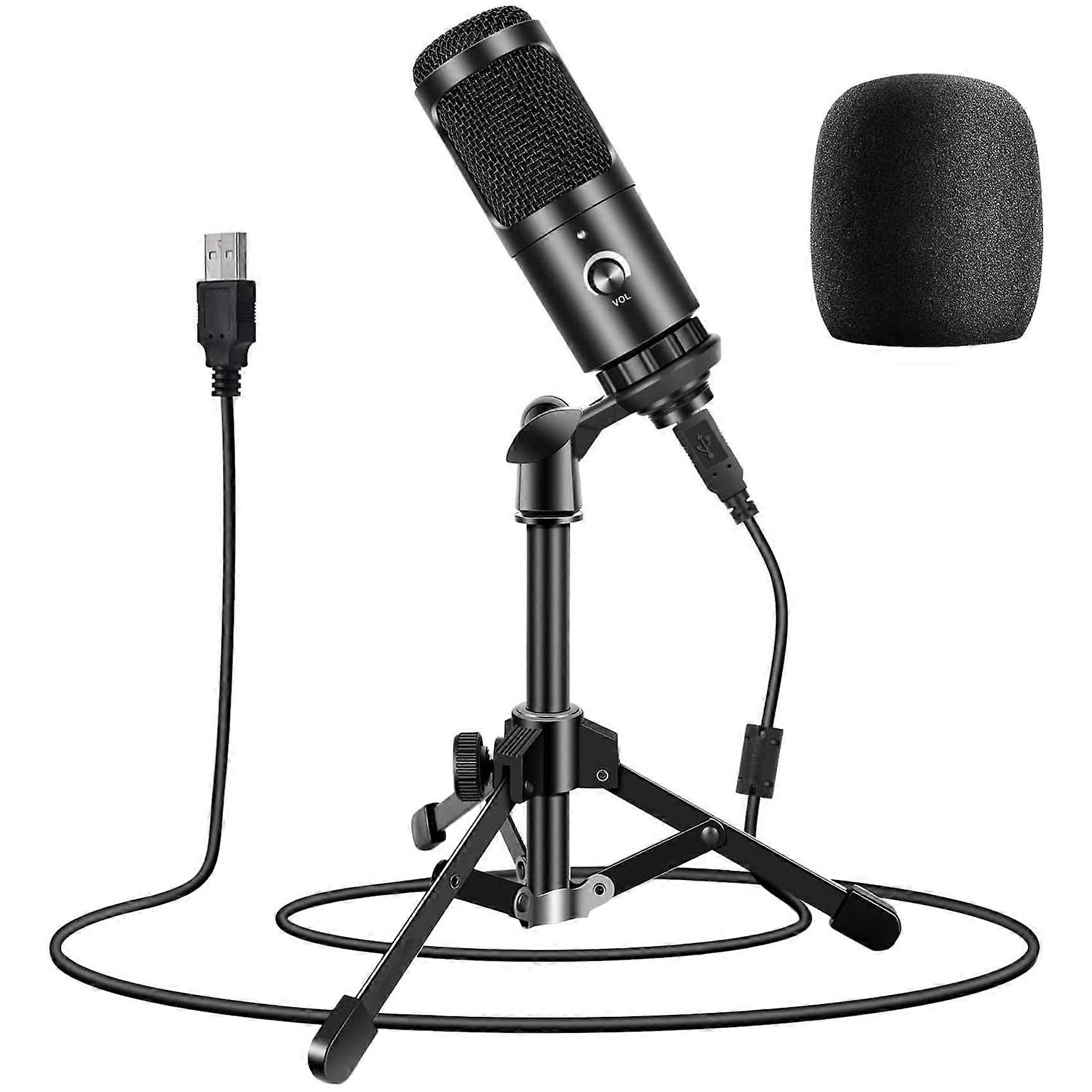 USB Podcast Microphone, 192KHZ Condenser Mic with Shock Mount+Foam Cap for Streaming, Videos Vocal