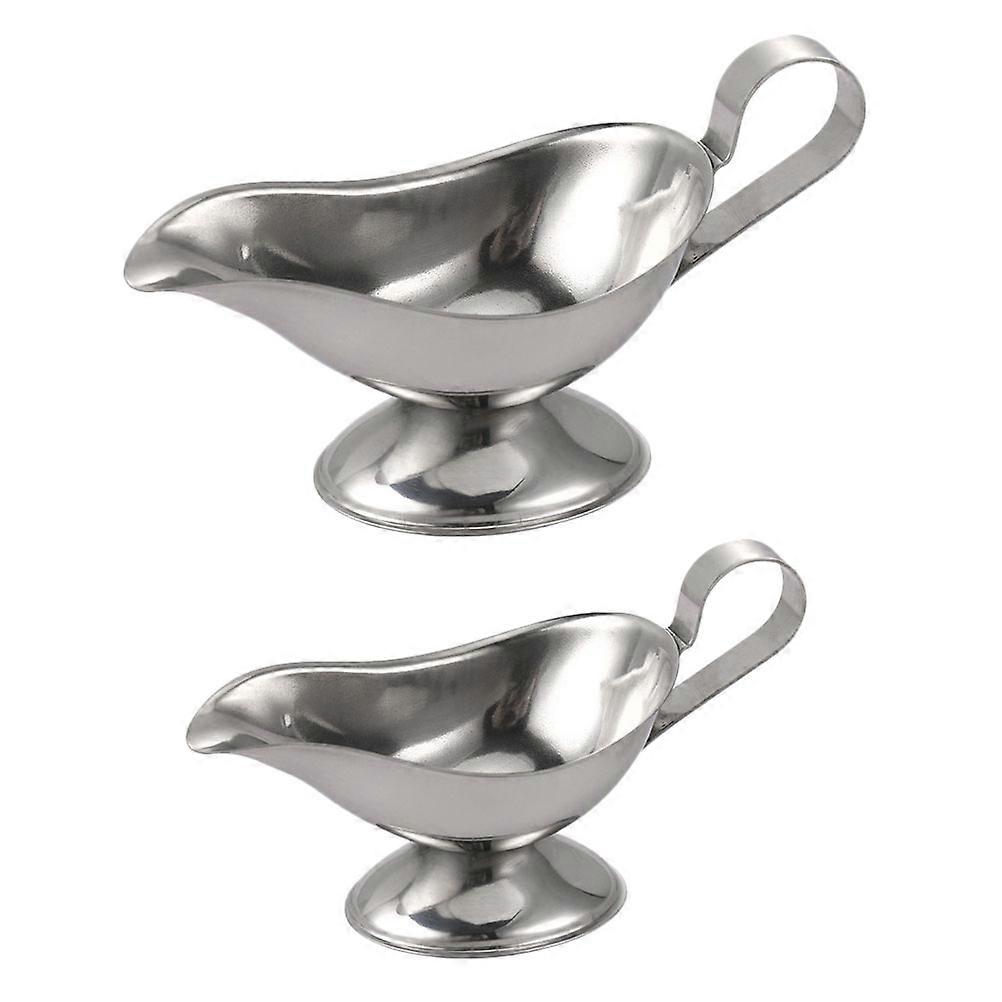 2 st rostfria såskoppar för restaurangsås (silver)
