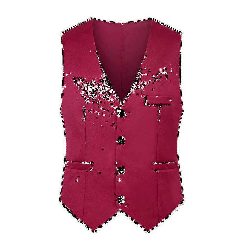 Herr Slim Fit Kostymväst Casual Formell Enkelknäppt Väst