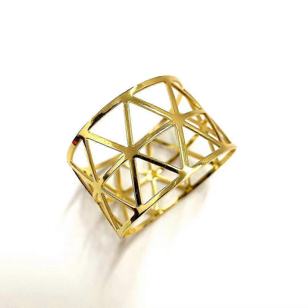 12pcs Exquisite Hollow Out Triangle Napkins Buckles Holder