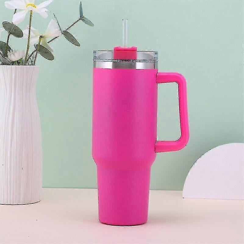 40 Oz Tumbler Straw Lid Insulated Stainless Steel Water Bottle Coffee Mug Travel