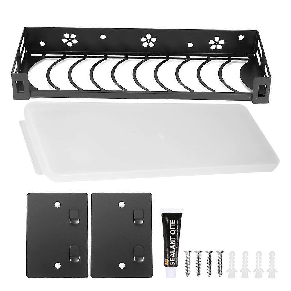 Stainless Steel Dish Rack Wall Mounted Kitchen Shelf Drying Drain Storage Holders compatible Plate