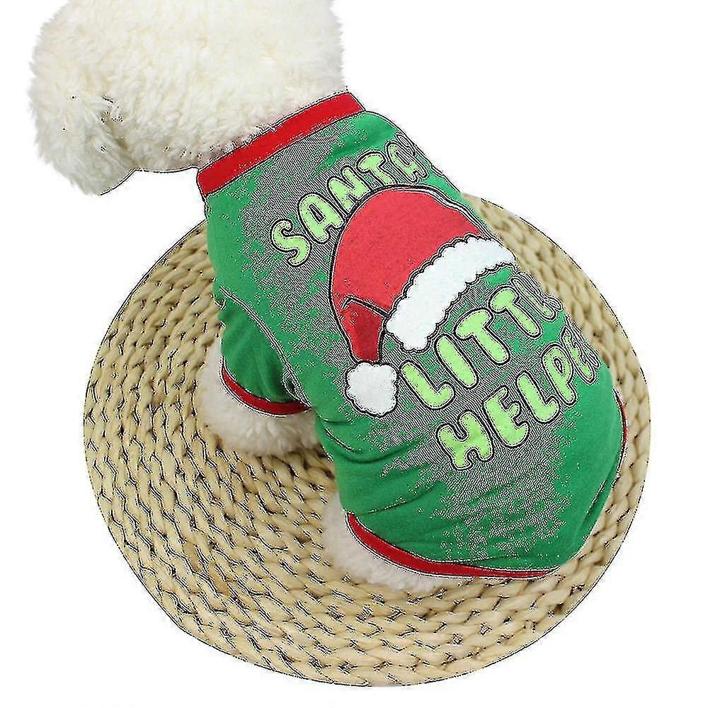 クリスマス犬服ポリエステルTシャツ子犬コスチューム