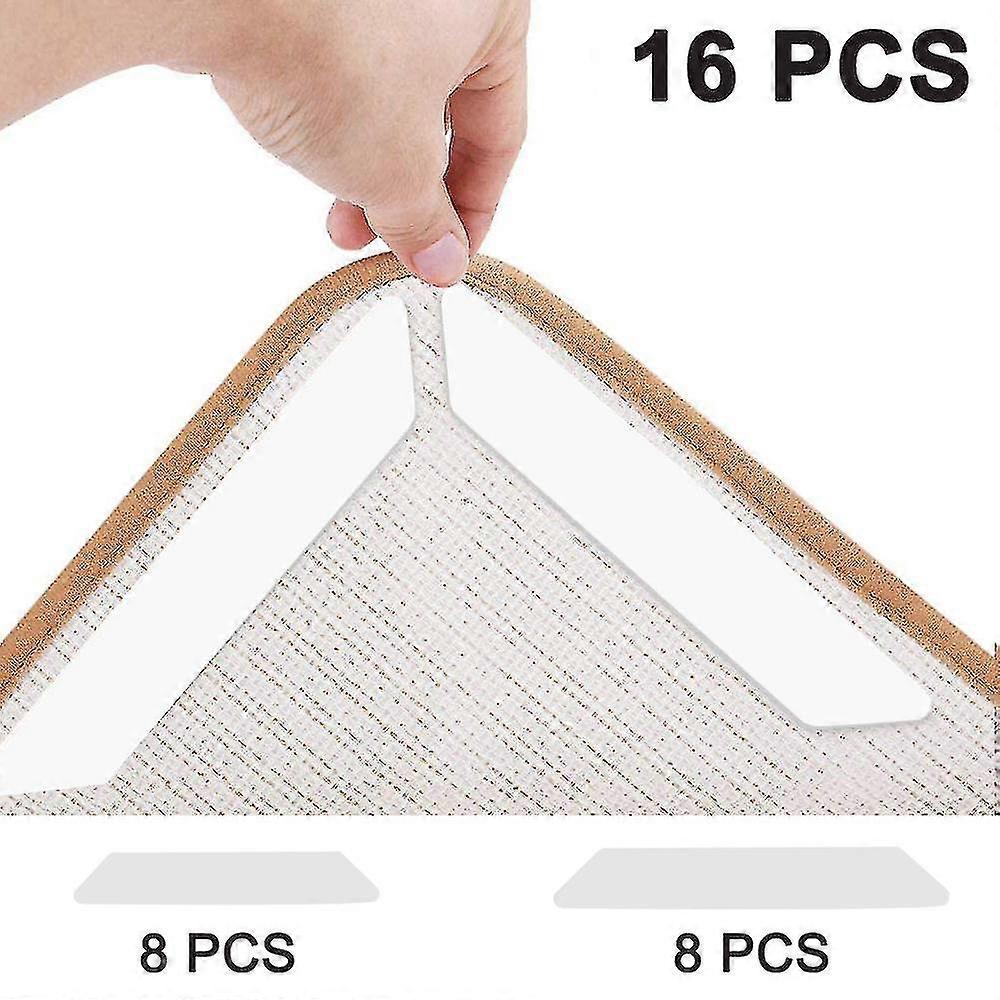 16 Pcs Double Sided Washable Removable Curling Corner Carpet Gripper