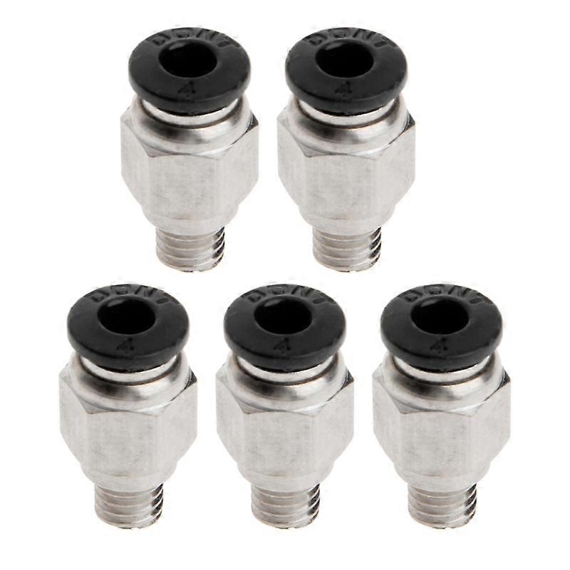 5 Pcs PC4-M6 Male Straight Pneumatic Fitting Quick Push to Connect Fitting