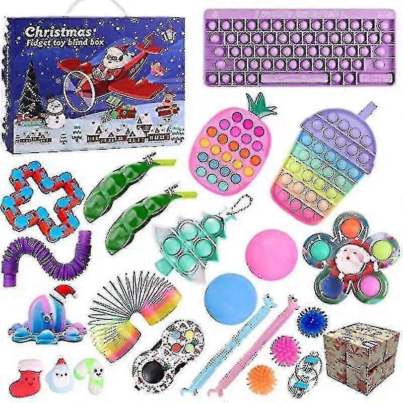 Fidget Advent Calendar 2021 Christmas Countdown Calendar 24 Days Sensory Fidget Toys Set Gift Boxes