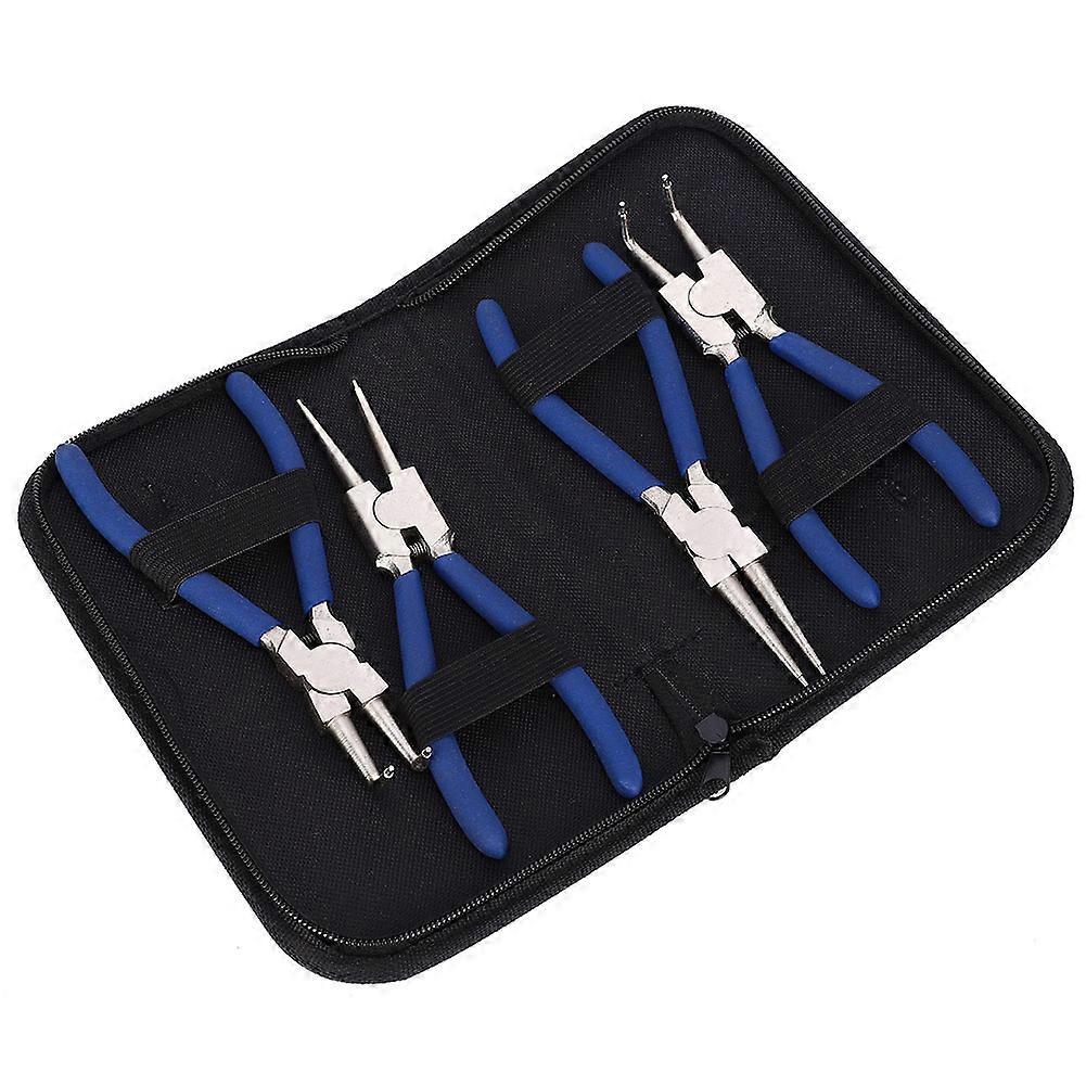 4-pc. Internal External Bushing Clipped Pliers Set 7 Curved Strait Multi-Use