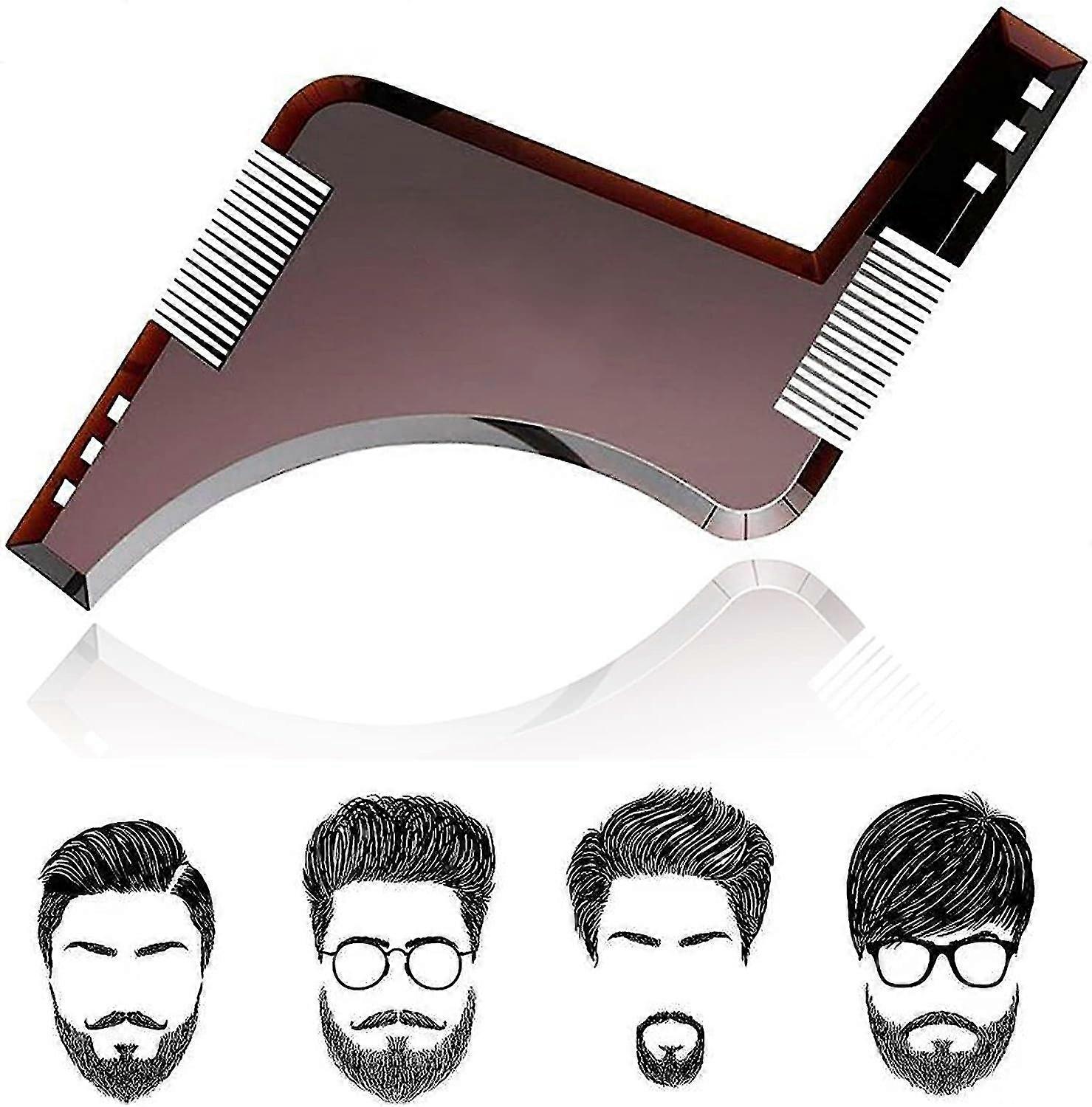 Professional Beard Stencil,beard Shapes For Chin Beard, Sideburns, Neck,styling Toolbrown