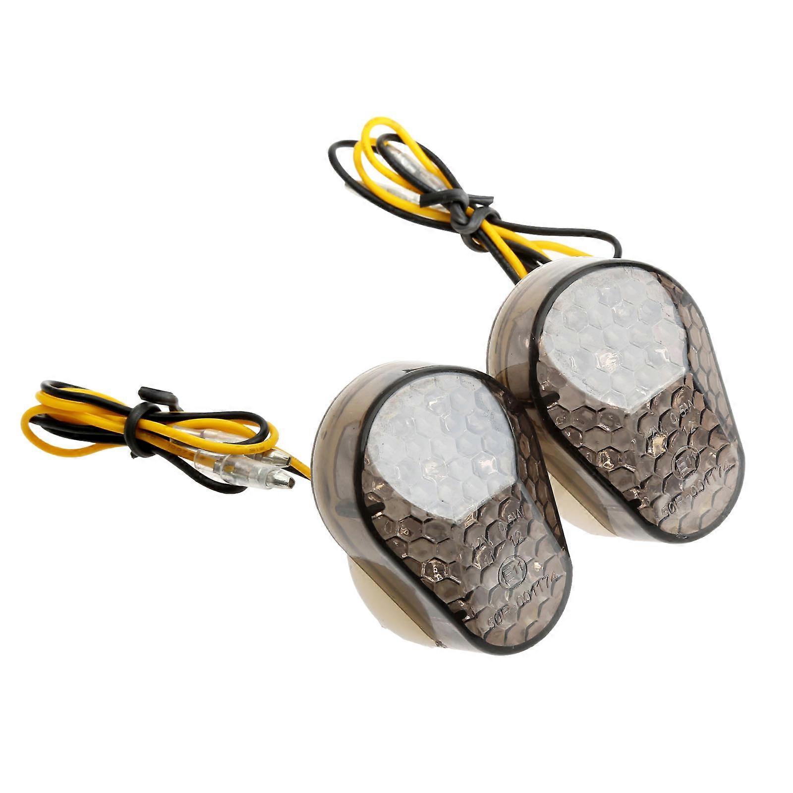 2Pcs 12V Motorcycle Flush Mount Turn Signals Indicator LED Flasher Lamp Blinker Lights for Kawasaki Most Models ZX6R ZX7R ZZR600
