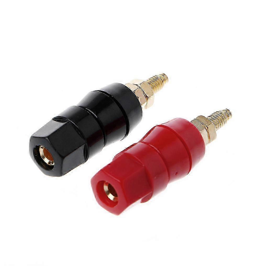 1 Pair 4mm Banana Plug Red Black Connector Amplifier Terminal Binding Post Speak