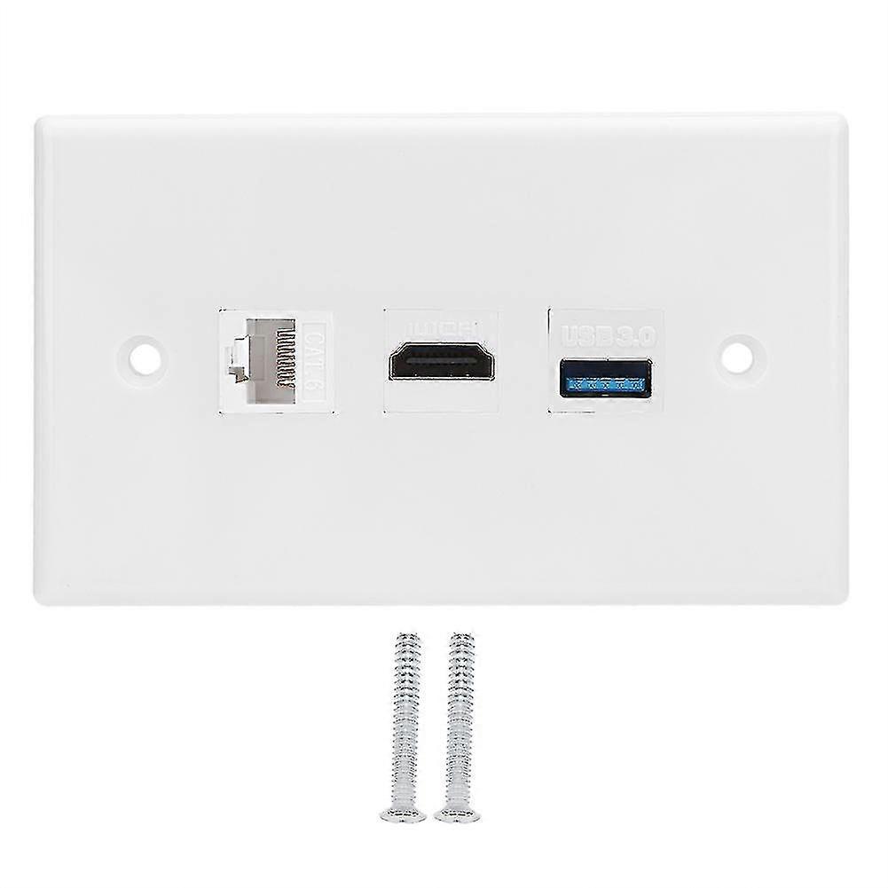 US Standard CAT6 HDMI USB3.0 Interface Socket Panel Clip On Wall Plate Panel for Household