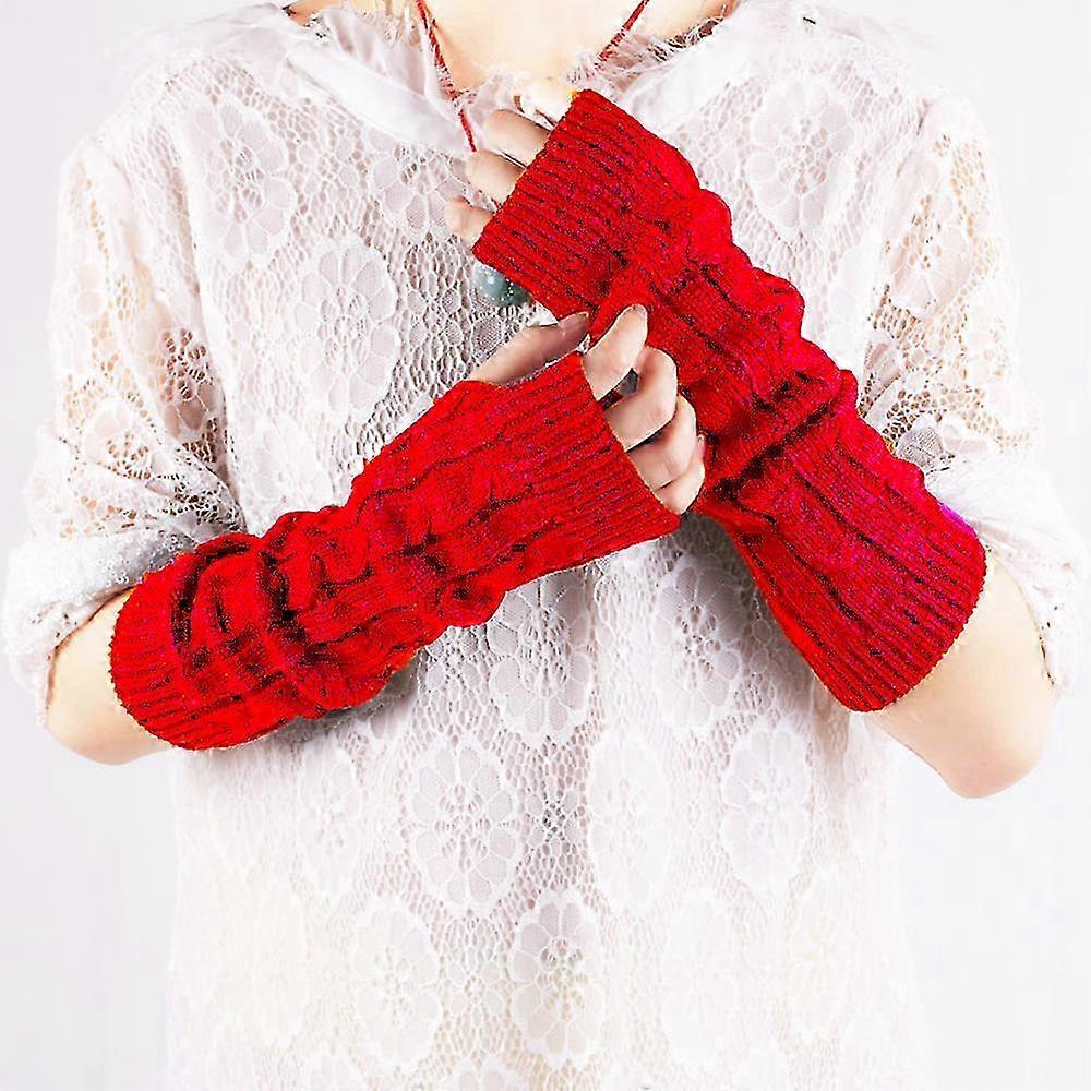Knit Fingerless Arm Warmers for Women, Cozy Cable Knit Sleeves in Soft Acrylic, Winter Fashion Accessory, One Size