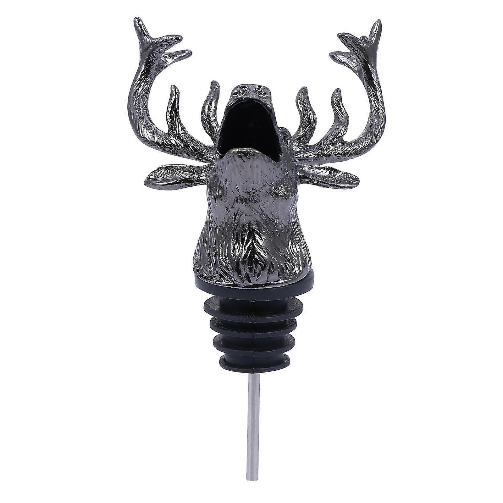 1Pc Christmas Elk Head Wine Bottle Stopper Decorative Durable Red Wine Pourer