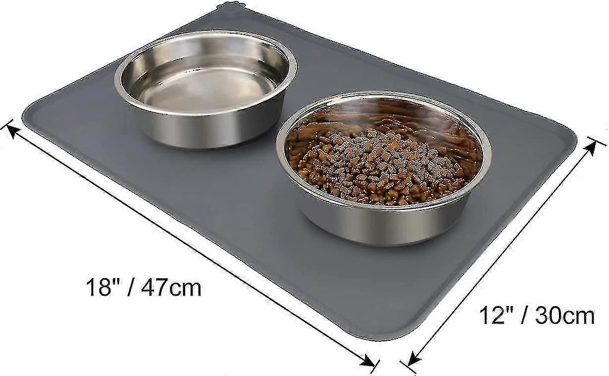 מחצלת האכלה לחיות מחמד סיליקון ללא החלקה מחצלת קערה עמידה למים לכלב וחתול 47 X 30 ס"מ