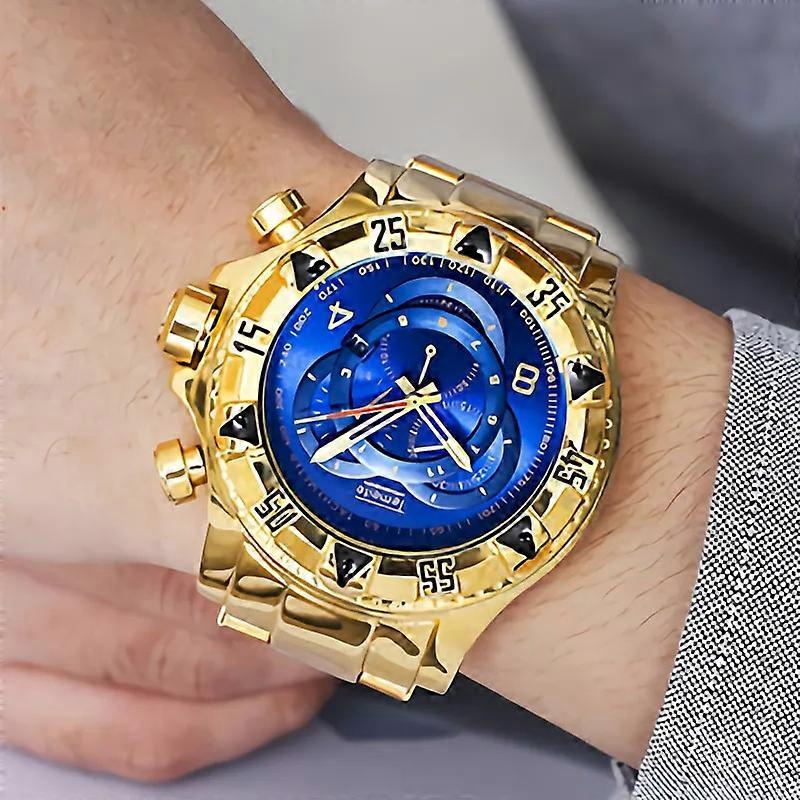Temeite Oversized Gold Watches Temeite Golden Watch Men Luxury