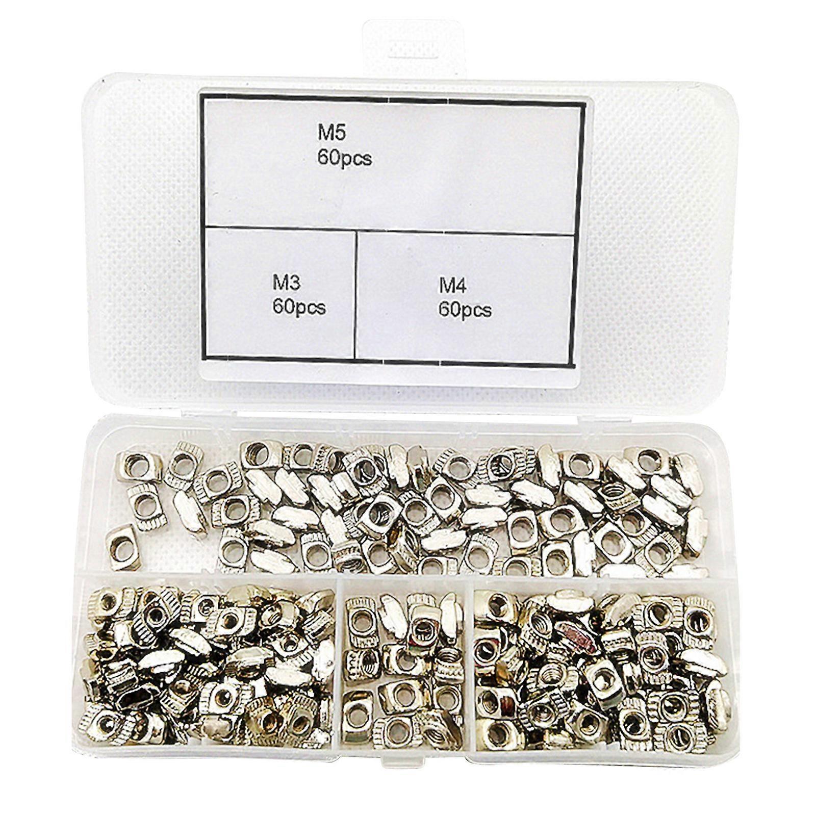 180 Pieces 2020 Series for T Nuts T-Slot Nut Hammer for Head Fastener M3/ M4/ M5