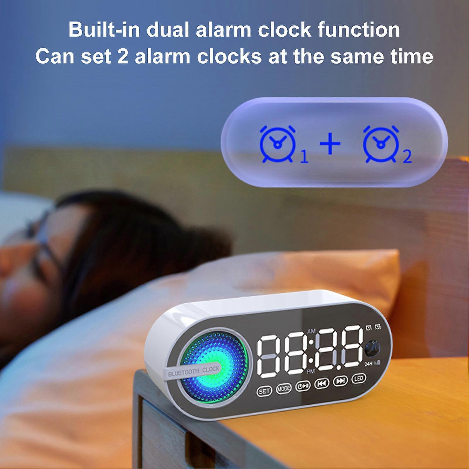 Wireless Speaker HiFi Multifunctional Alarm Clock Colorful Light Bluetooth Stereo Soundbar Clock