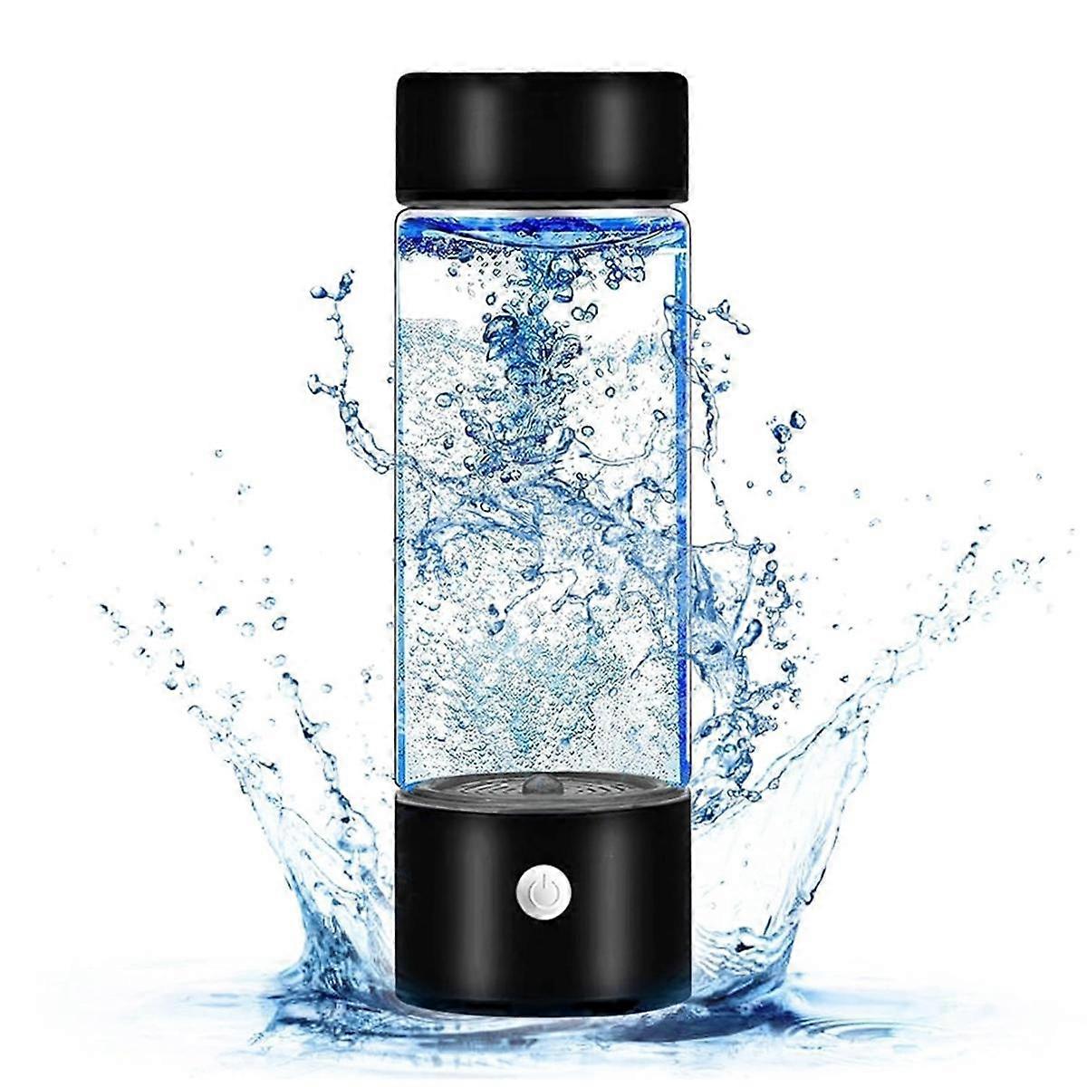 Hydrogen Water Generator,Rechargeable Hydrogen Water Bottle, Portable Hydrogen Water Ionizer Machine-Black
