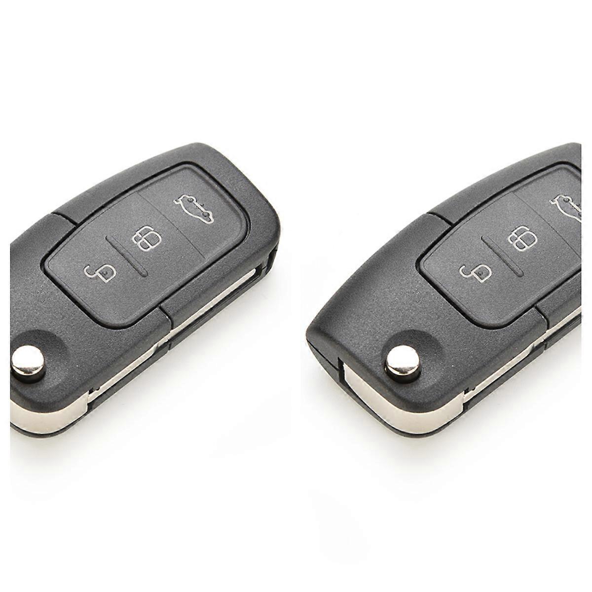 2 Pcs Flip Remote 3 Button Key Shell Holder fit for FORD Focus Fiesta Case Replacement